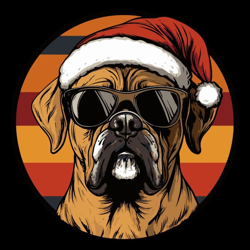 Boxer Chien Noël Cool