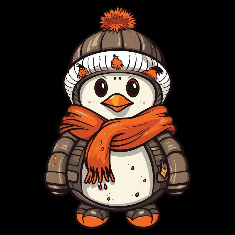 Pingouin Bande Dessinée Mignon Hiver