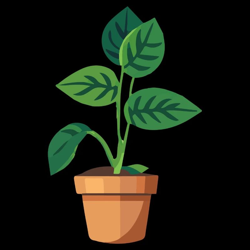 Planter des feuilles vertes en pot