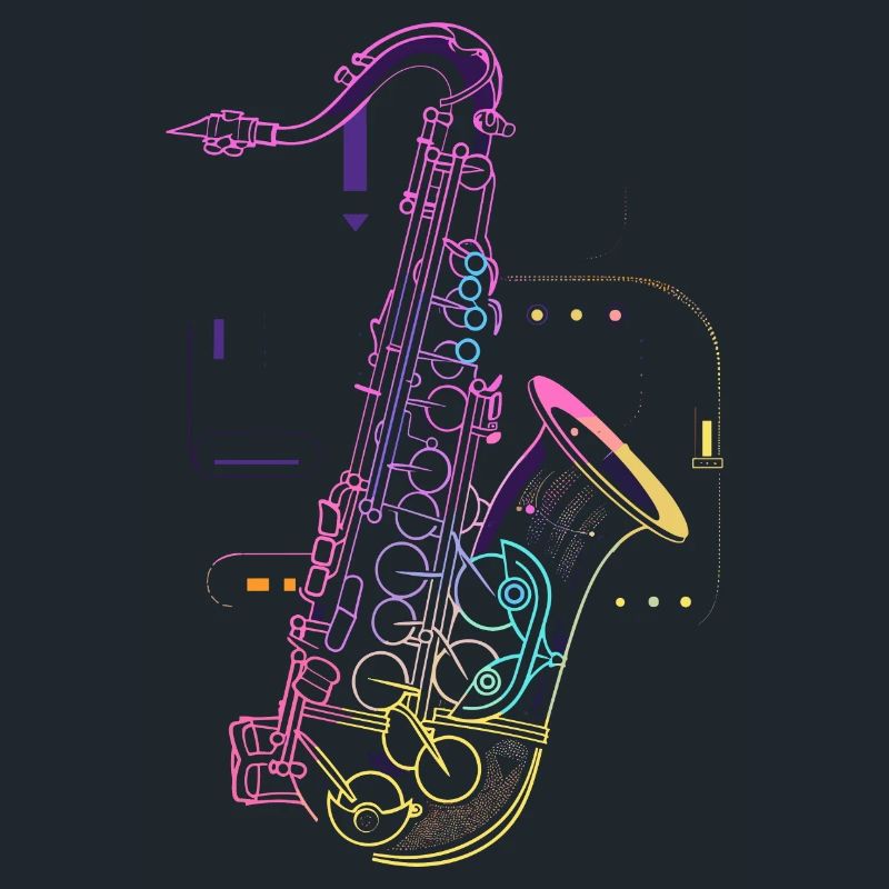 Dessin de saxophone