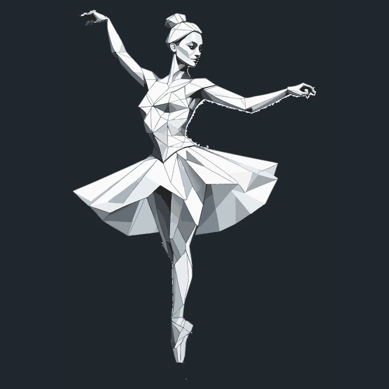 Ballerine Low Poly - Ballet Design