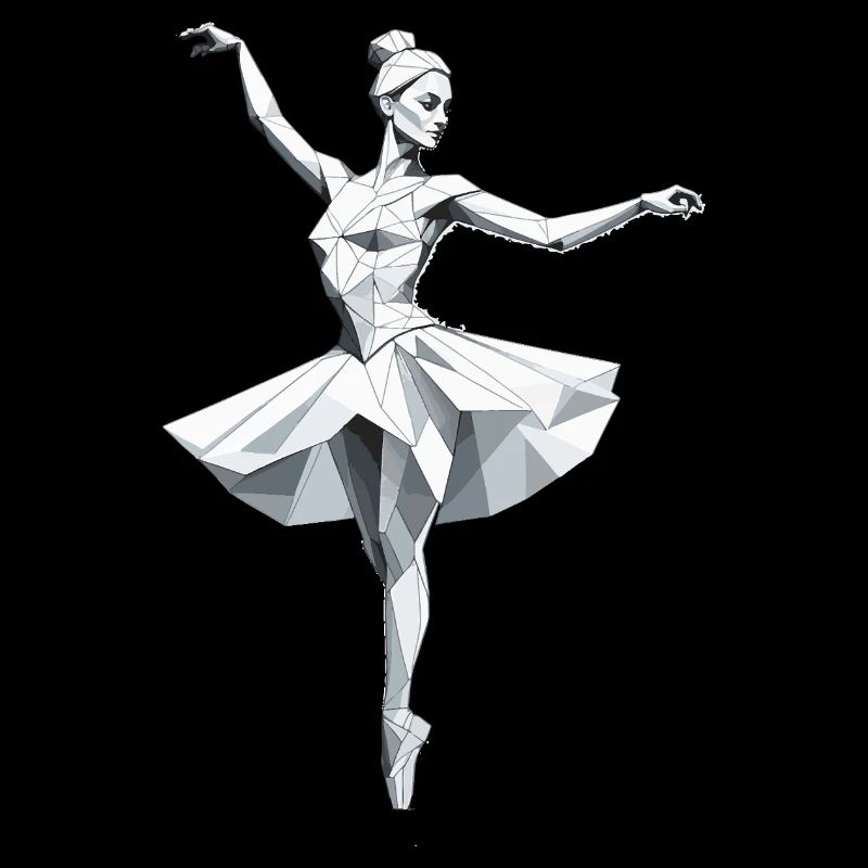 Ballerine Low Poly - Ballet Design