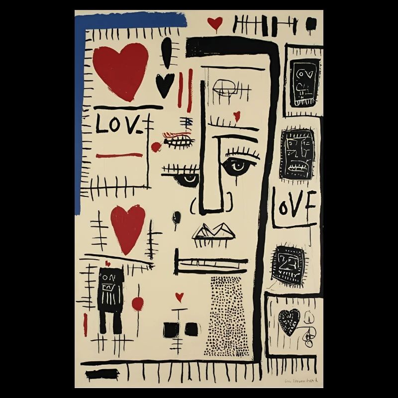 Cubist Face Love and Sketches
