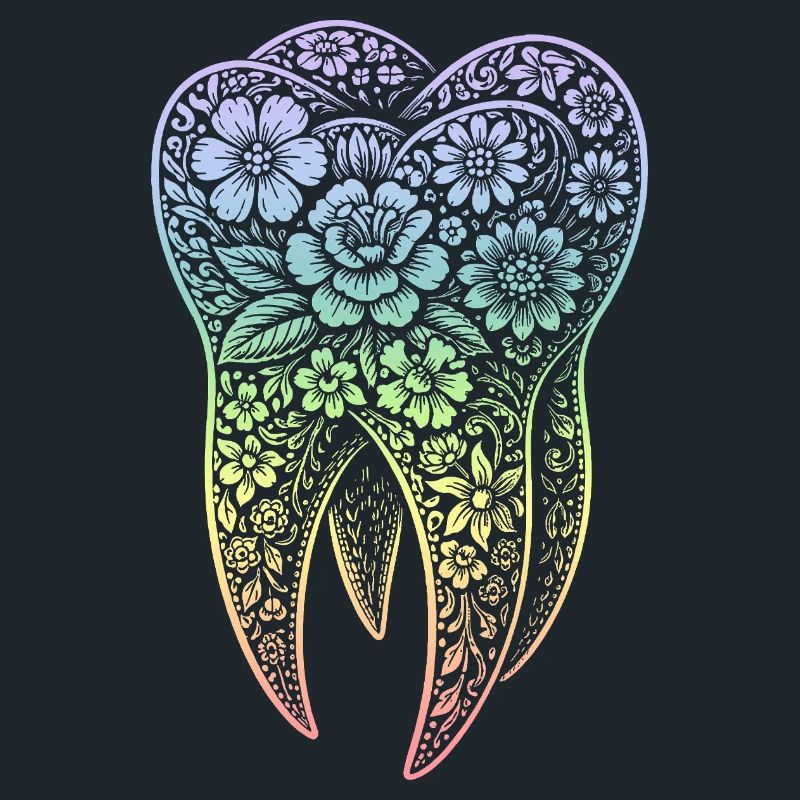 Flowers tooth in gradient