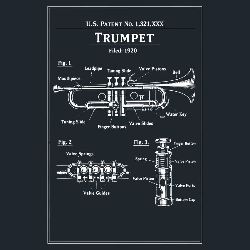 Plan de brevet pour trompette