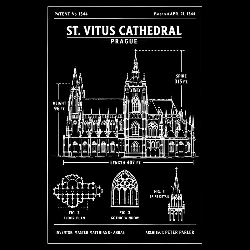 St Vitus Cathedral Prague Blueprint