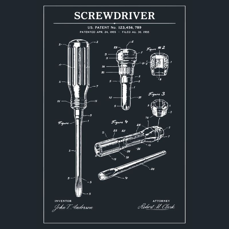 Screwdriver Blueprint Illustration