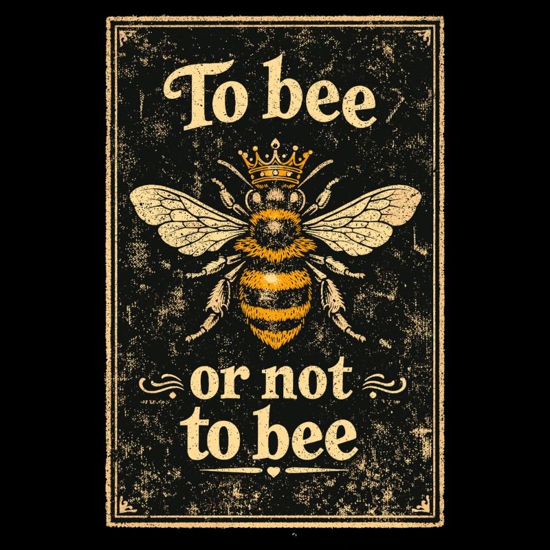 To bee or not to bee – Retro Biene mit Krone