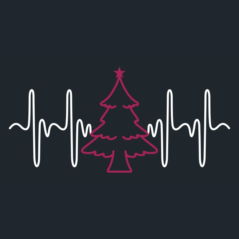 Herzschlag Weihnachtsbaum (Farben änderbar)