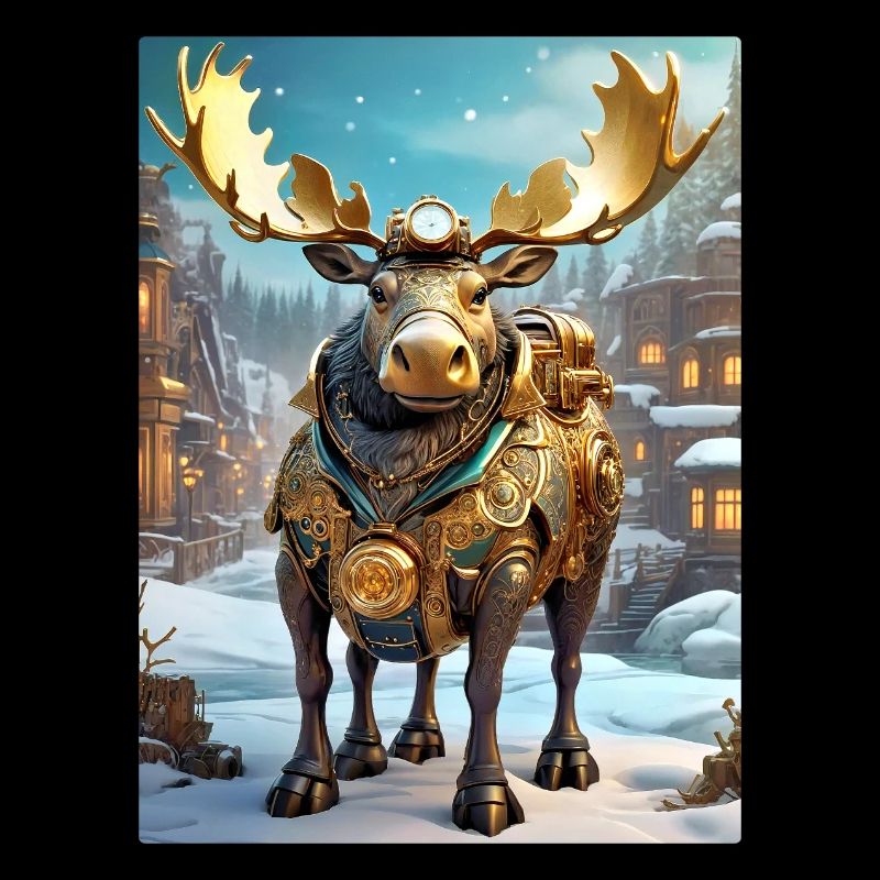Steampunk Winterlandschaft Elch 1.2