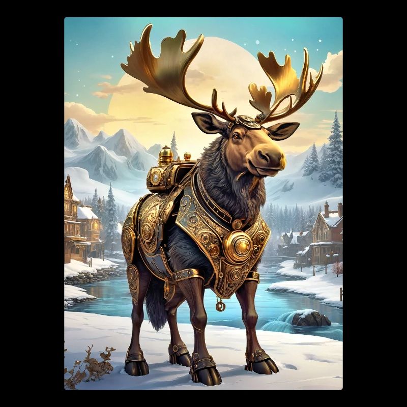 Steampunk Winterlandschaft Elch 1.6