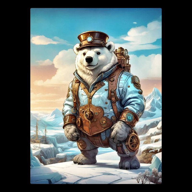 Steampunk Winter Landscape Polar Bear 1.9