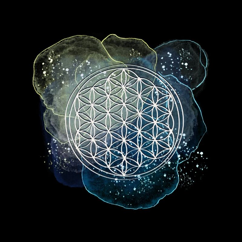 Fleur de Vie bleu scintillant