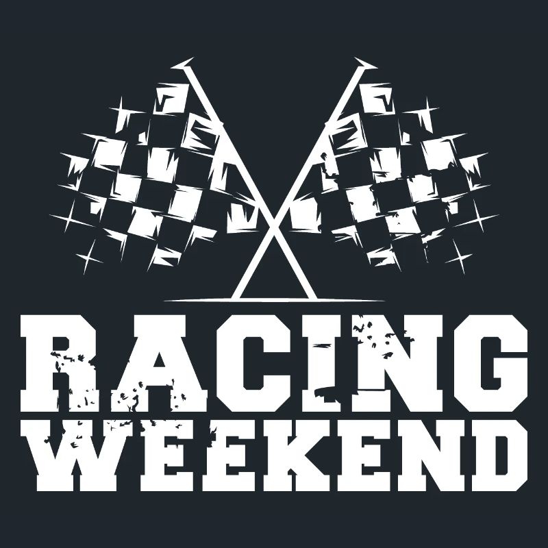 Voitures de week-end de course Symbole de course Drapeau