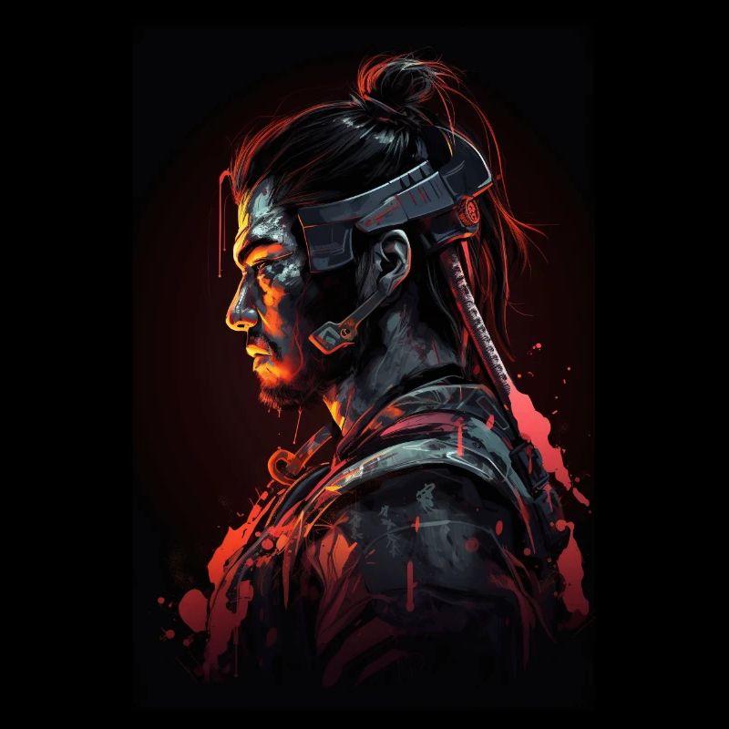 Neon Cyber Samurai Warrior #8