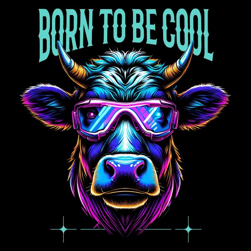 Kuh Brille lustig Bauer Geschenk Born to be cool