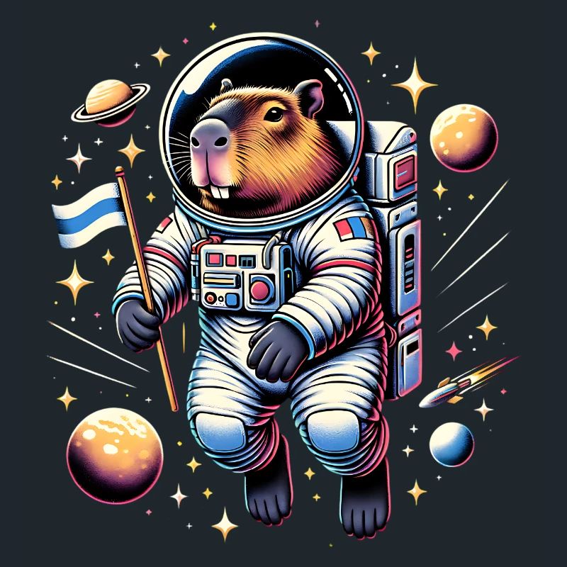 Capybaras Cute Capybara Astronaut