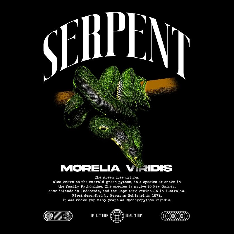Grüner Baum Python Modern Reptile Keeper Streetwear