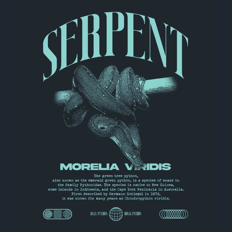 Grüner Baum Python Modern Reptile Keeper Streetwear