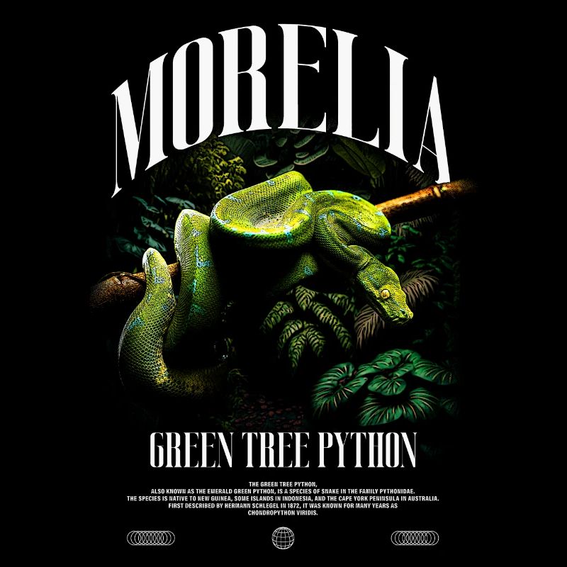 Green Tree Python moderne Streetwear Reptile gardien