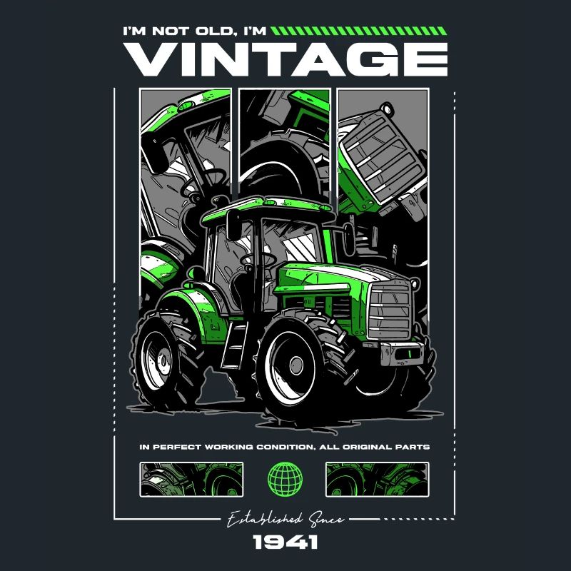 Oldtimer Traktor Bauer Geburtstag Geboren 1941