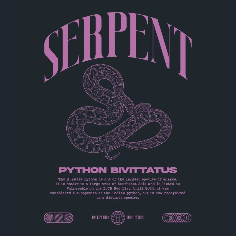 Burmese Python Modern Reptile Keeper Streetwear