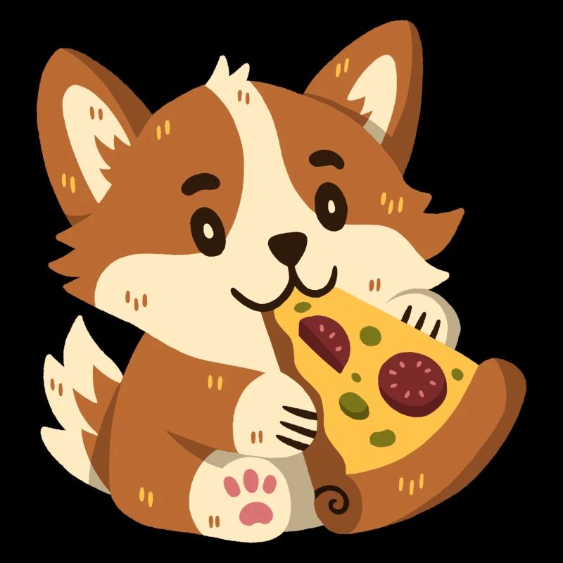 Corgi à la pizza