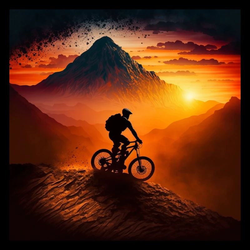 Riders de descente dans les graphiques PC Sunset