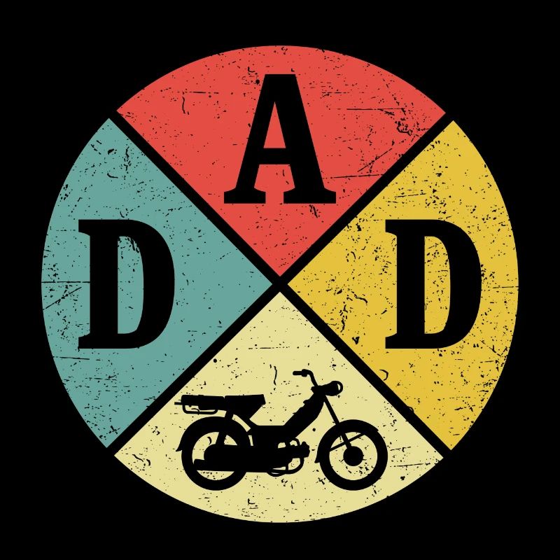retro dad moped vater mofa mopedfahrer