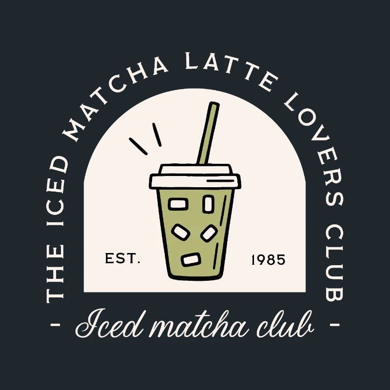 Iced Matcha Latte japanisches Getränk Humor