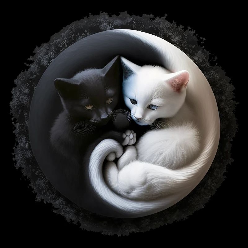 Yin Yang Kitten Chaton en optique 3D, super mignon...