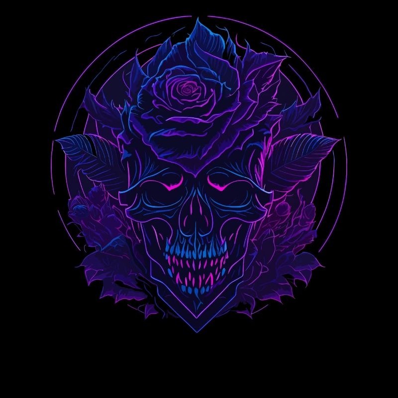 Neon Rosen Schädel EDM