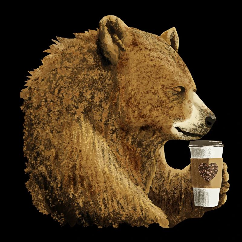 BEAR DRINKING COFFEE - coffee lovers t shirt