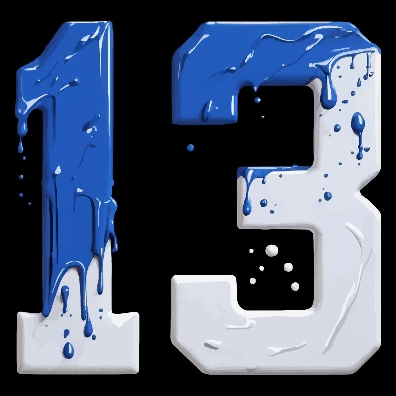 NR. 13 NUMMER 13 BLAU WEIß 13. GEBURTSTAG