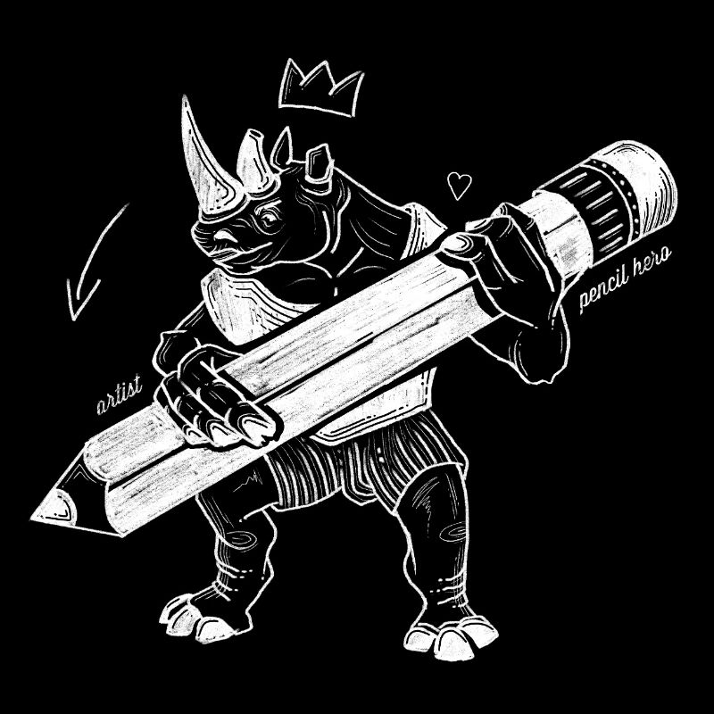 Royal Rhino – Creative King with Pen