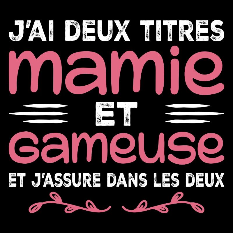 Deux Titres Mamie Gameuse | Geek | Grand-mère
