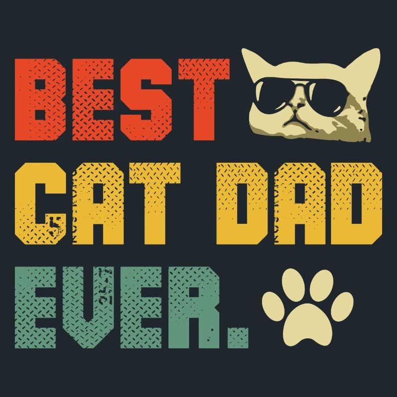 Bast Cat Dad Ever Retro Graphic