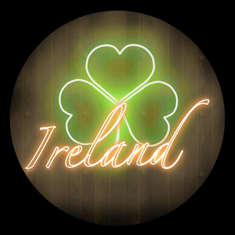 Ireland Shamrock Design, rund