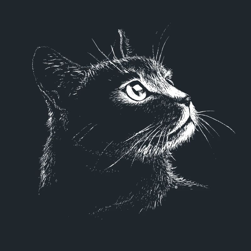 Portrait de chat (blanc)