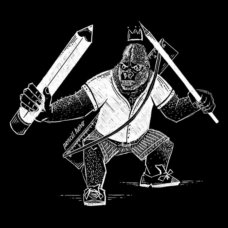 Creative King Gorilla – Le patron avec la plume