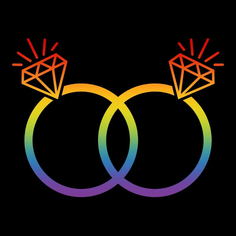 LGBT Eheringe Hochzeit JGA Paar Regenbogen Diamant