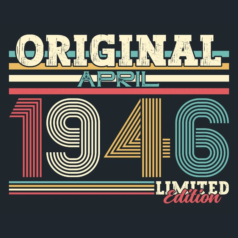 80e anniversaire Original Avril Né en 1946
