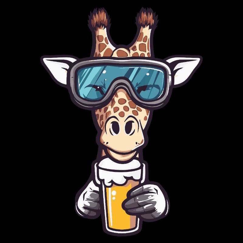 Giraffe Apres Ski Bier Comic
