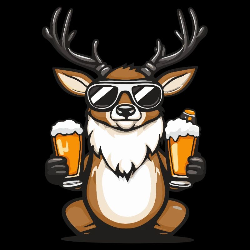 Hirsch Apres Ski Bier Comic