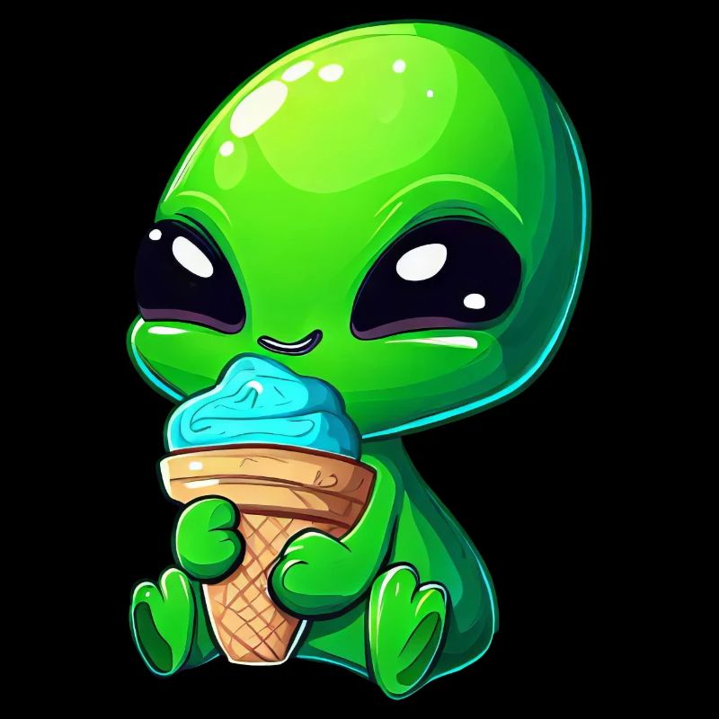 Alien Außerirdischer Eis Blau Grün
