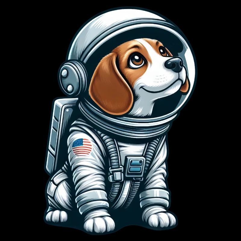 Beagle astronaut in space