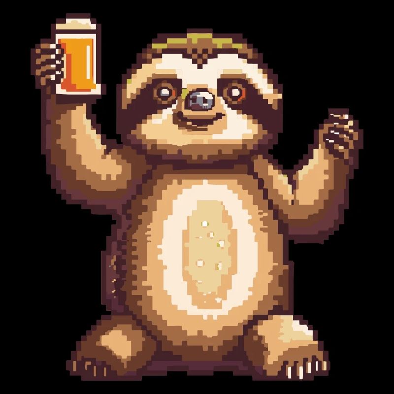 Faultier Bier Pixel