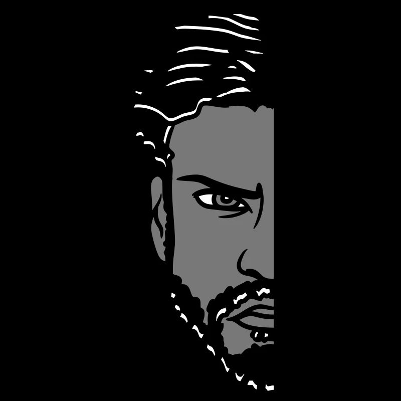 man half face head evil young boy