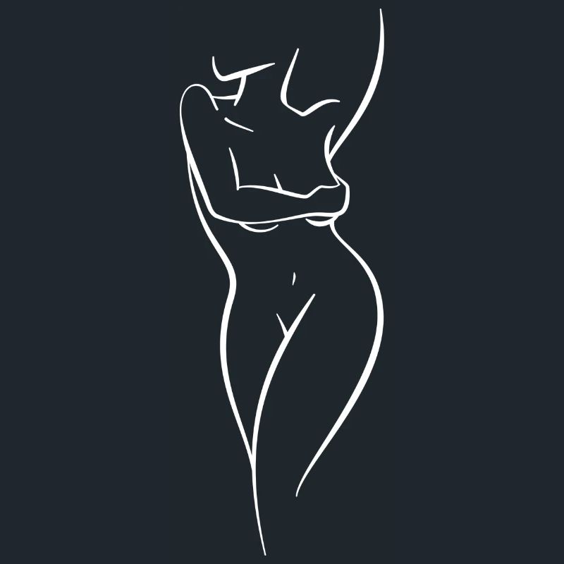 Frau mit einer Linie