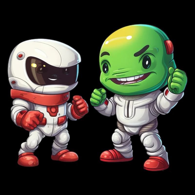 Alien vert et astronaute: Bro Fist dans l’espace